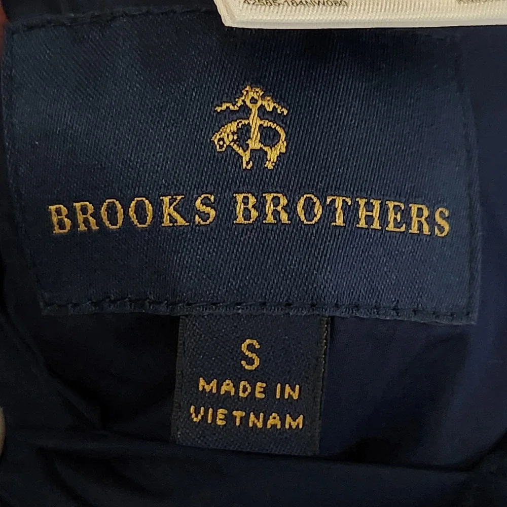 Brooks Brothers Black Watch Quilted Puffer Vest Mens Small Navy Plaid Reversible